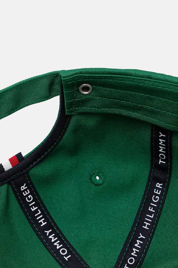 Tommy Hilfiger czapka z daszkiem męska bawełniana zielony AM0AM12035