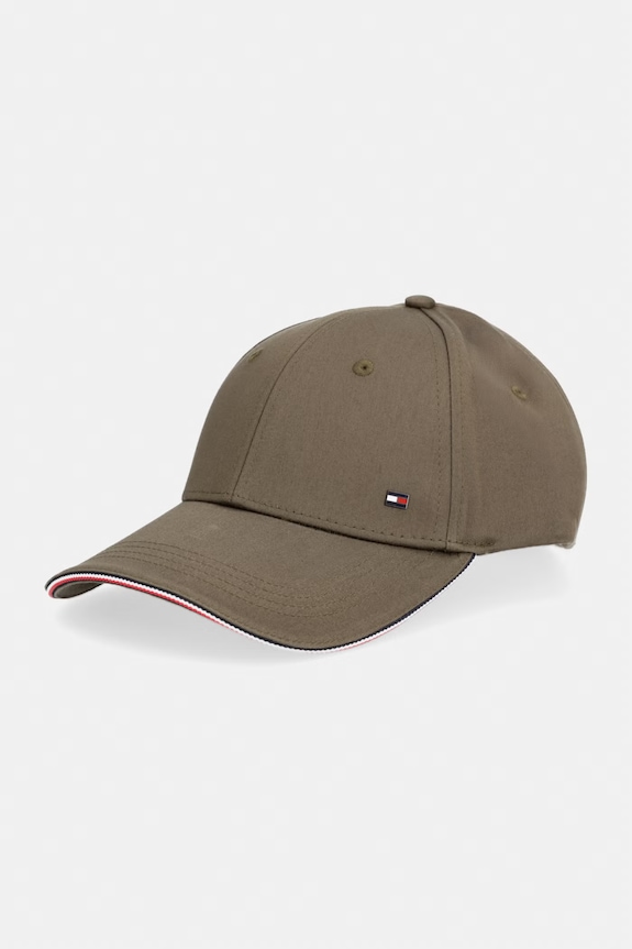 Tommy Hilfiger czapka z daszkiem męska bawełniana zielony AM0AM12035