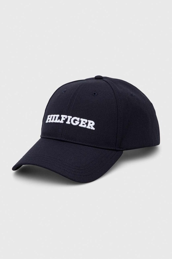 Kapa s šiltom Tommy Hilfiger Našitek mornarsko modra AM0AM12043