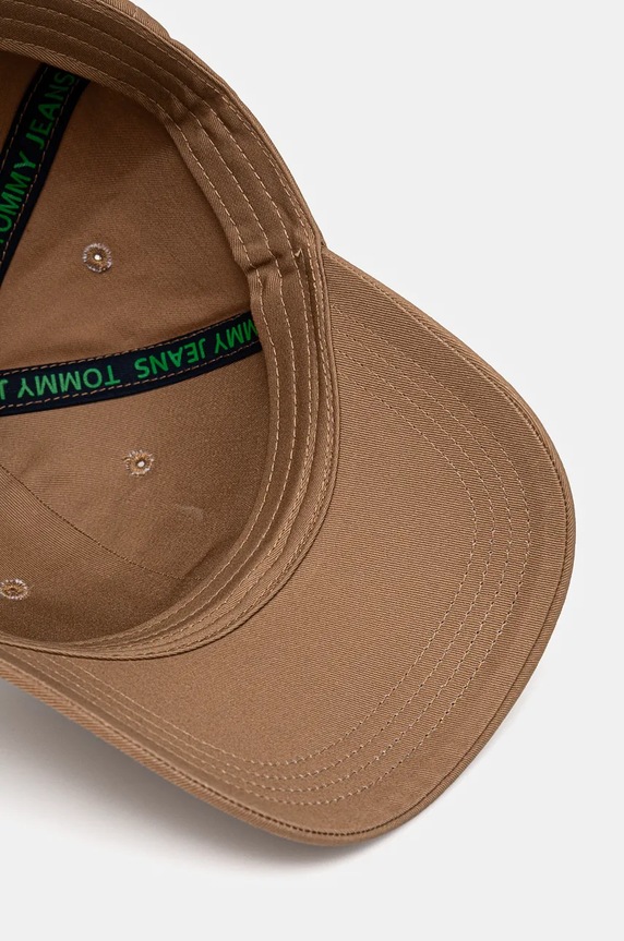Bavlněná baseballová čepice Tommy Jeans hnědá AM0AM12016