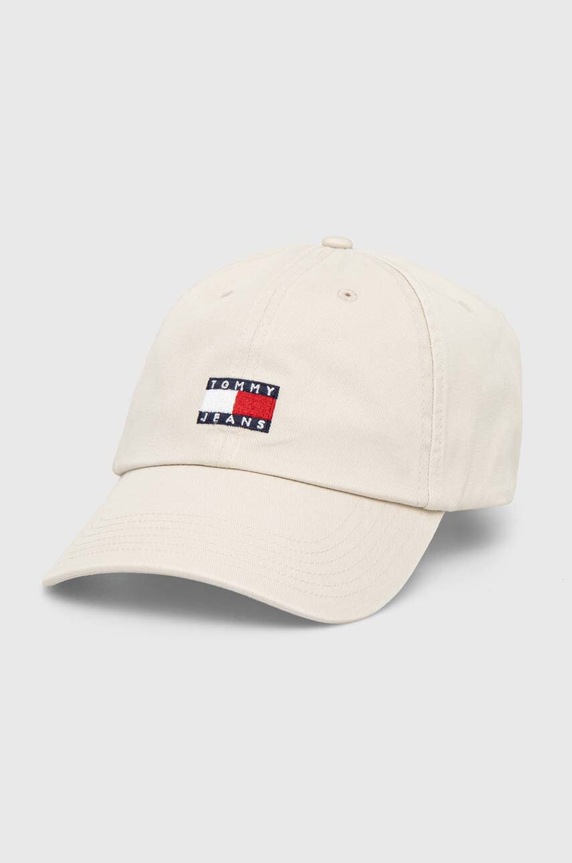 Bavlnená šiltovka Tommy Jeans bavlna béžová AM0AM12020