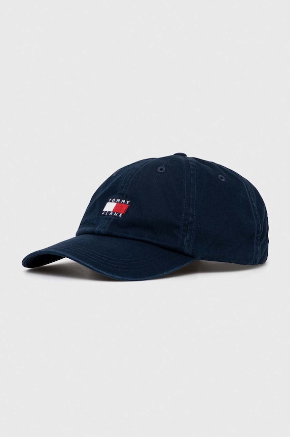 Tommy Jeans pamut baseball sapka aplikációval sötétkék AM0AM12020