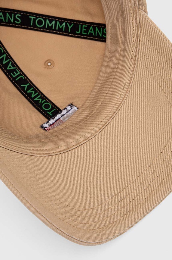 Tommy Jeans czapka z daszkiem bawełniana beżowy AM0AM12020