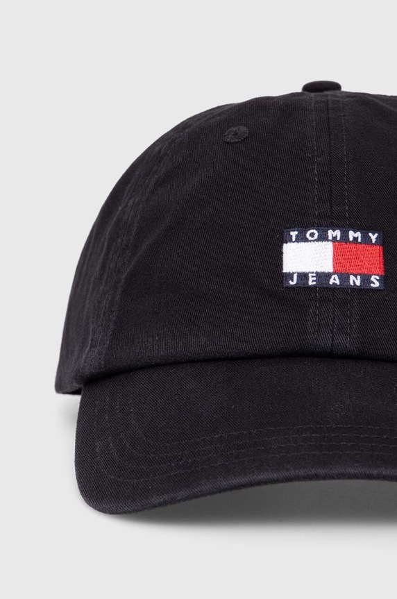 Bavlnená šiltovka Tommy Jeans AM0AM12020 čierna AW25