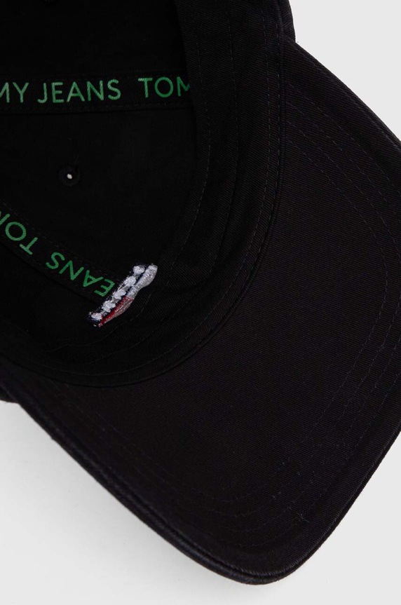 Bavlnená šiltovka Tommy Jeans čierna AM0AM12020