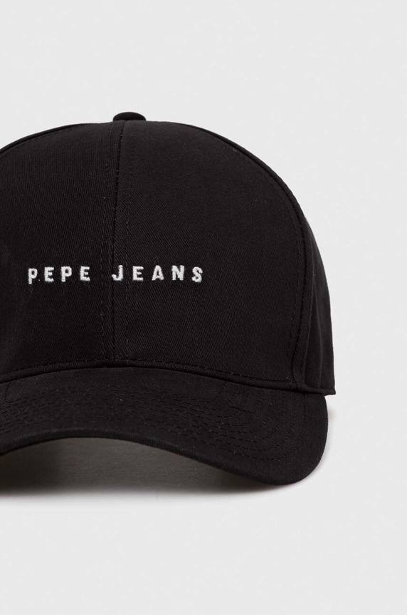 Bavlněná baseballová čepice Pepe Jeans NATHAN PM040535 černá SS24