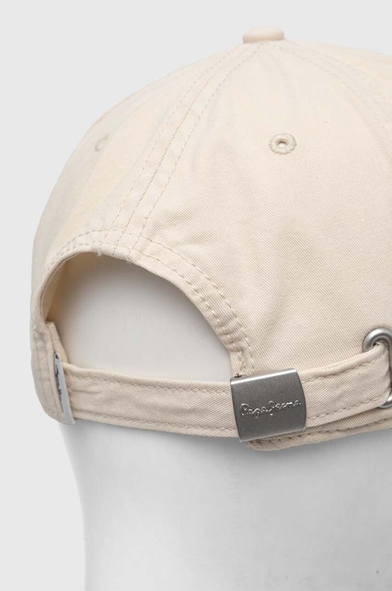 Akcesoria Pepe Jeans czapka z daszkiem bawełniana NICK PM040540 beżowy