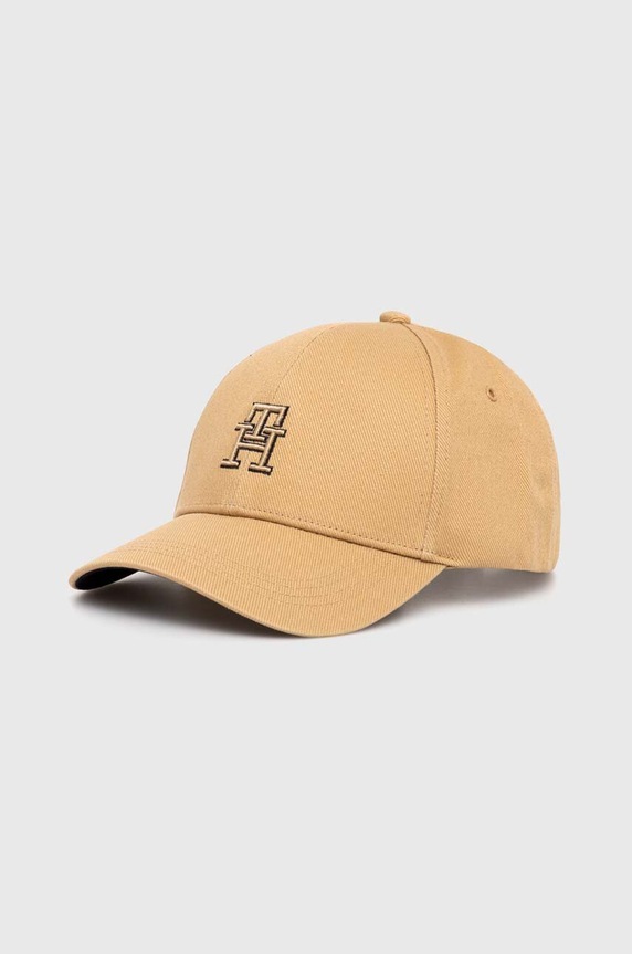 Bavlněná baseballová čepice Tommy Hilfiger bavlna béžová AM0AM12300