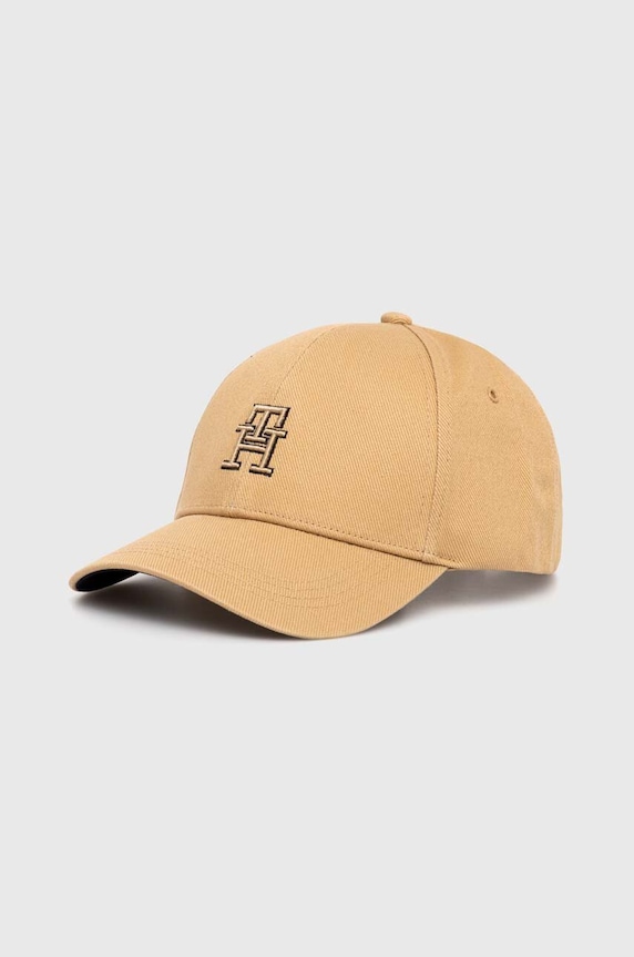 Bavlněná baseballová čepice Tommy Hilfiger bavlna béžová AM0AM12300