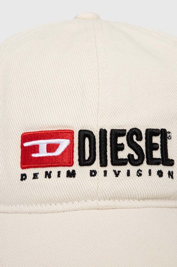 Bavlněná baseballová čepice Diesel CORRY-DIV-WASH A11356.0PFAA béžová SS25