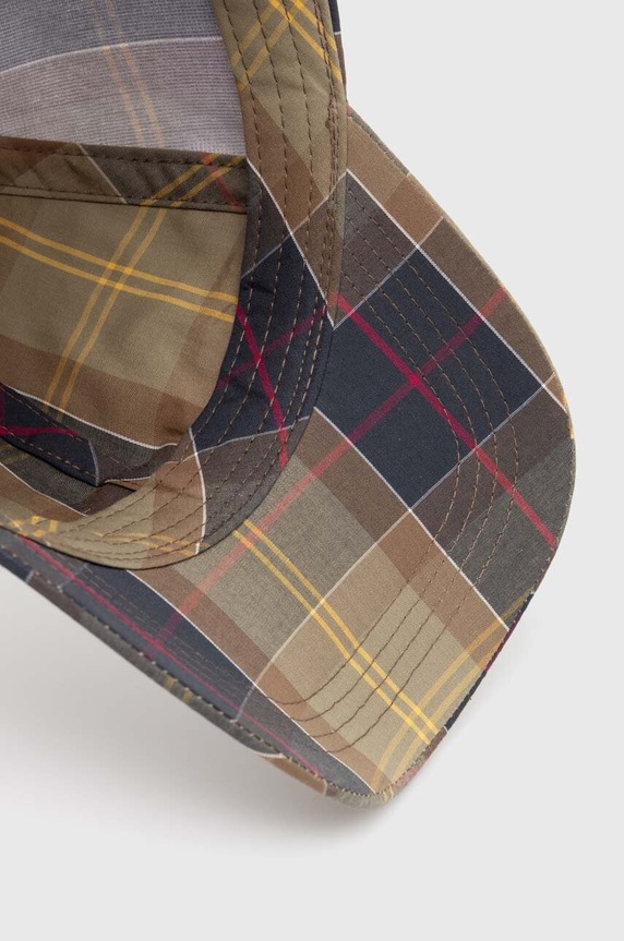 Barbour șapcă de baseball din bumbac Tartan Sports Cap verde MHA0617