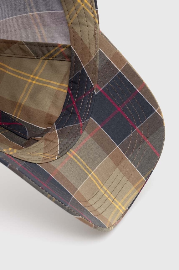 Barbour șapcă de baseball din bumbac Tartan Sports Cap verde MHA0617