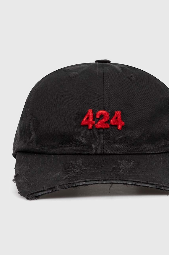 424 cotton baseball cap Distressed Baseball Hat FF4SMY01BP.TE002.999 black SS24