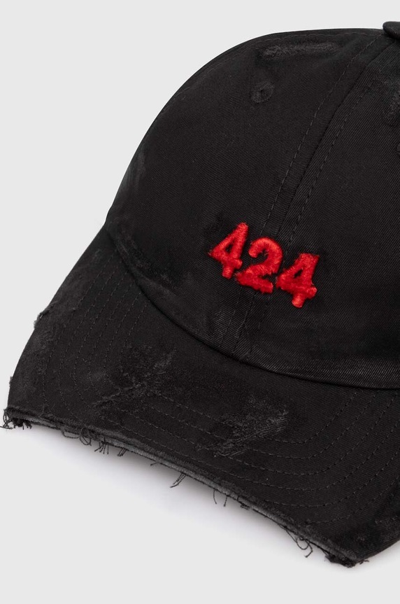 Accessories 424 cotton baseball cap Distressed Baseball Hat FF4SMY01BP.TE002.999 black