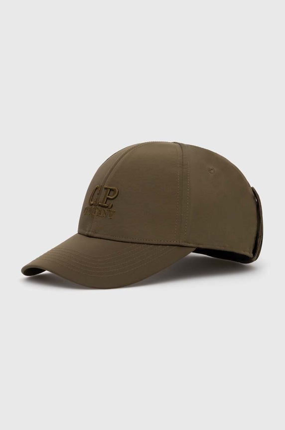 C.P. Company baseball cap Chrome-R Goggle plain green 16CMAC146A005904A