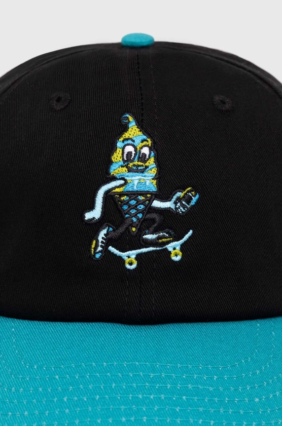 Pamučna kapa sa šiltom ICECREAM Team EU Skate Cone Dad Cap IC24141 crna SS24