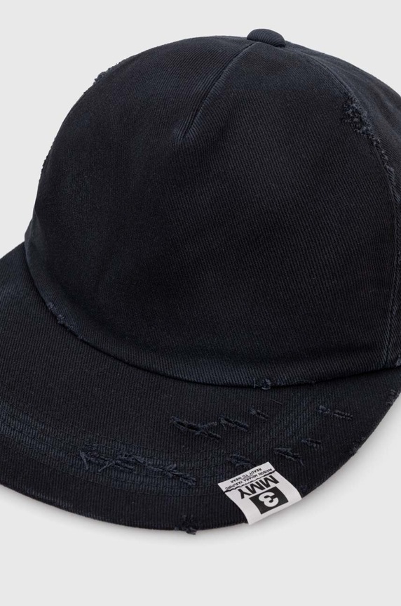 Maison MIHARA YASUHIRO berretto da baseball in cotone Damege Processing Textile Cap A12AC402 blu navy SS24