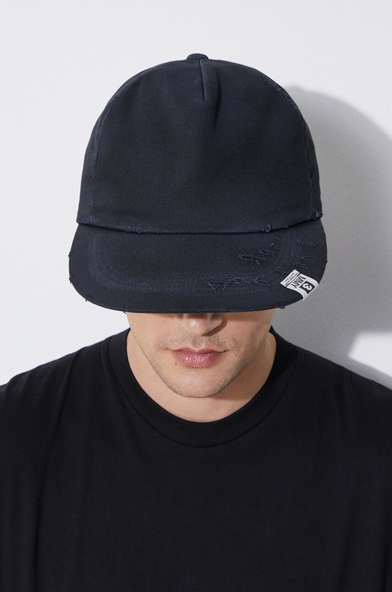 Maison MIHARA YASUHIRO berretto da baseball in cotone Damege Processing Textile Cap A12AC402