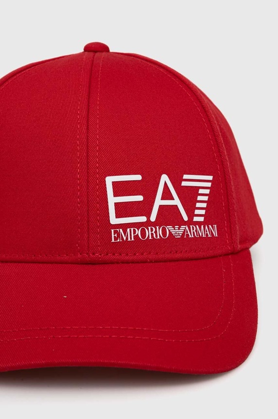 EA7 Emporio Armani czapka z daszkiem bawełniana CC010.247088.42574 czerwony SS24