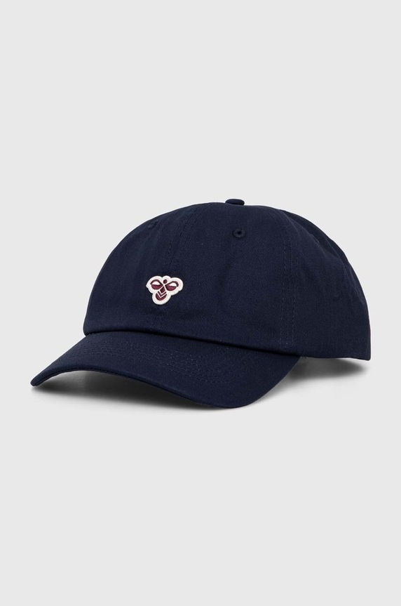 Hummel czapka z daszkiem bawełniana aplikacja granatowy 225368