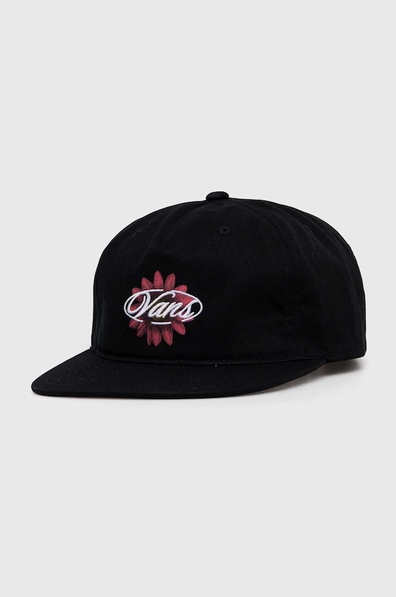 Памучна шапка с козирка Vans памук черен VN000GKJBLK1