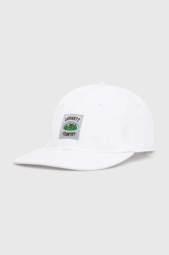 Pamučna kapa sa šiltom Carhartt WIP Field Cap natpis bijela I033216.02XX
