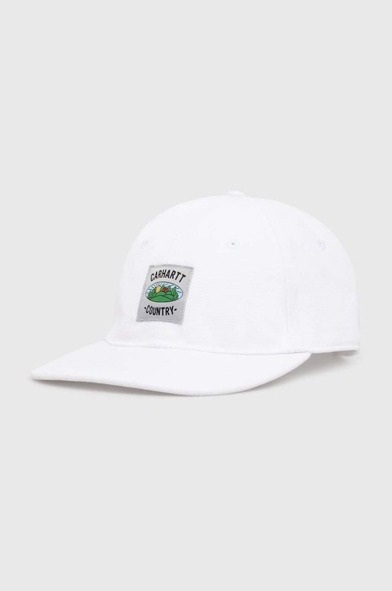Pamučna kapa sa šiltom Carhartt WIP Field Cap natpis bijela I033216.02XX
