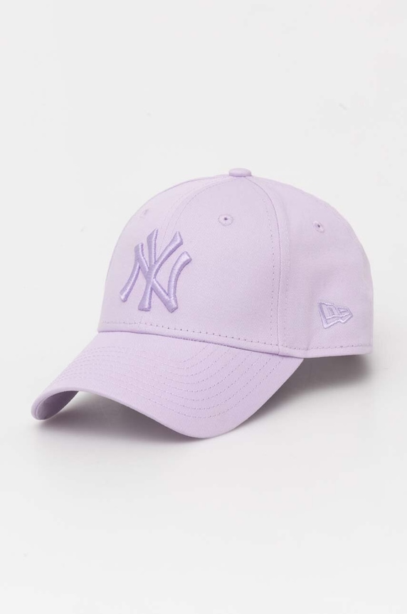 Βαμβακερό καπέλο του μπέιζμπολ New Era LEAGUE ESSENTIAL 9TWENTY® απλικέ μωβ 60424627