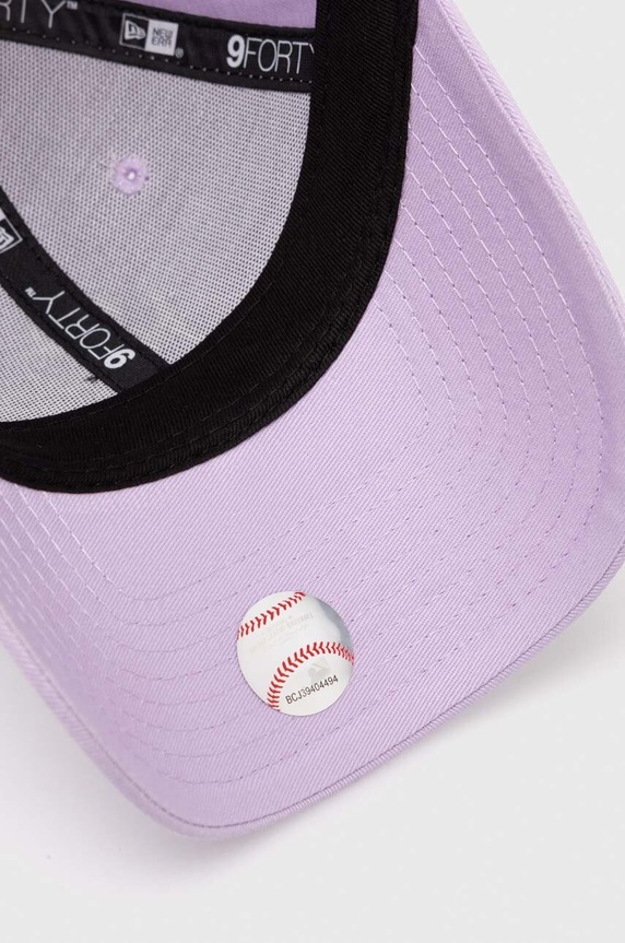 Βαμβακερό καπέλο του μπέιζμπολ New Era LEAGUE ESSENTIAL 9TWENTY® μωβ 60424627