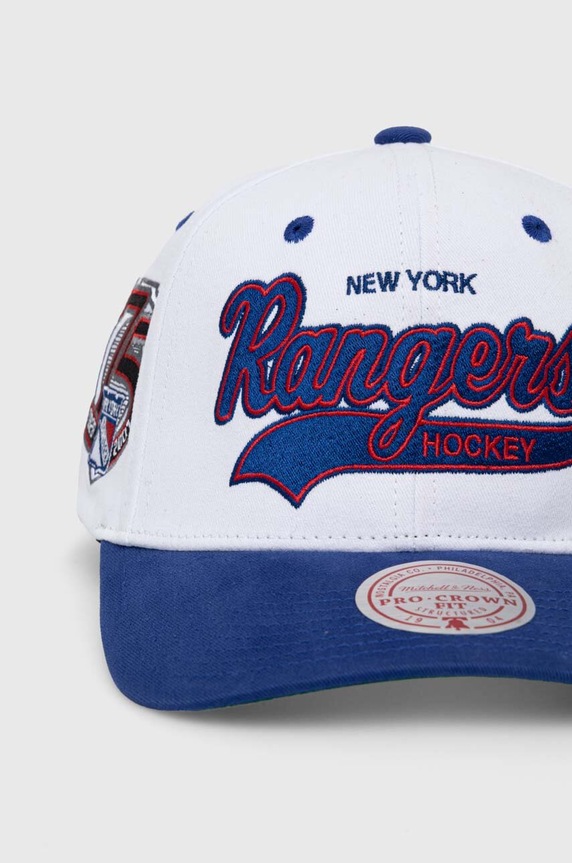 Mitchell&Ness berretto da baseball in cotone NHL NEW YORK RANGERS HHSS7285.NYAYYPPPWHIT bianco SS24