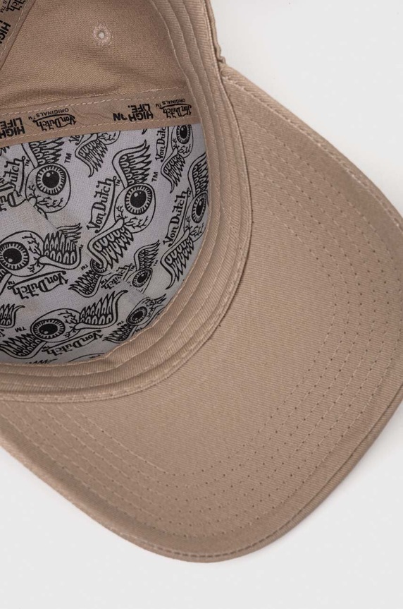 Von Dutch czapka z daszkiem bawełniana beżowy 7030505