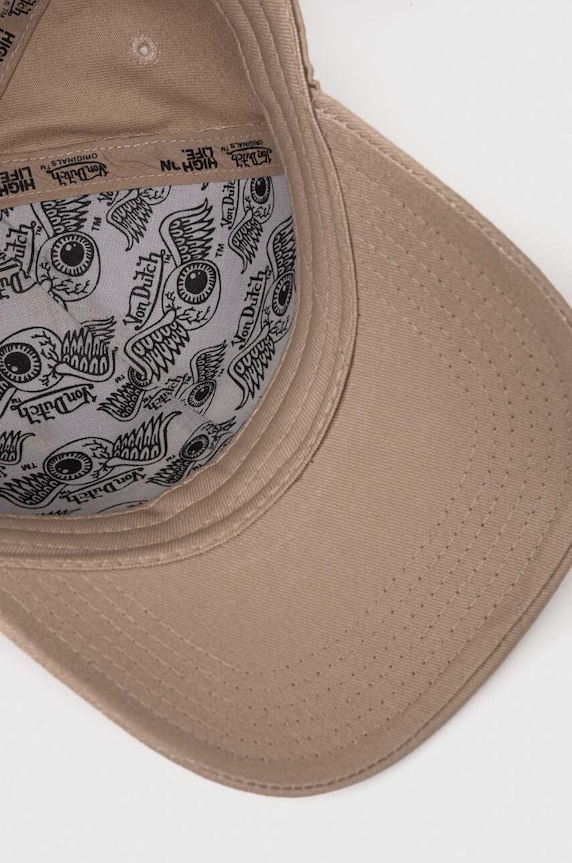 Von Dutch czapka z daszkiem bawełniana beżowy 7030505
