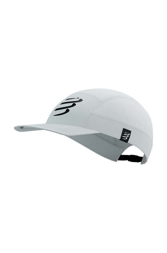 Шапка с козирка Compressport 5 Panel Light Cap надпис бял CU00097B