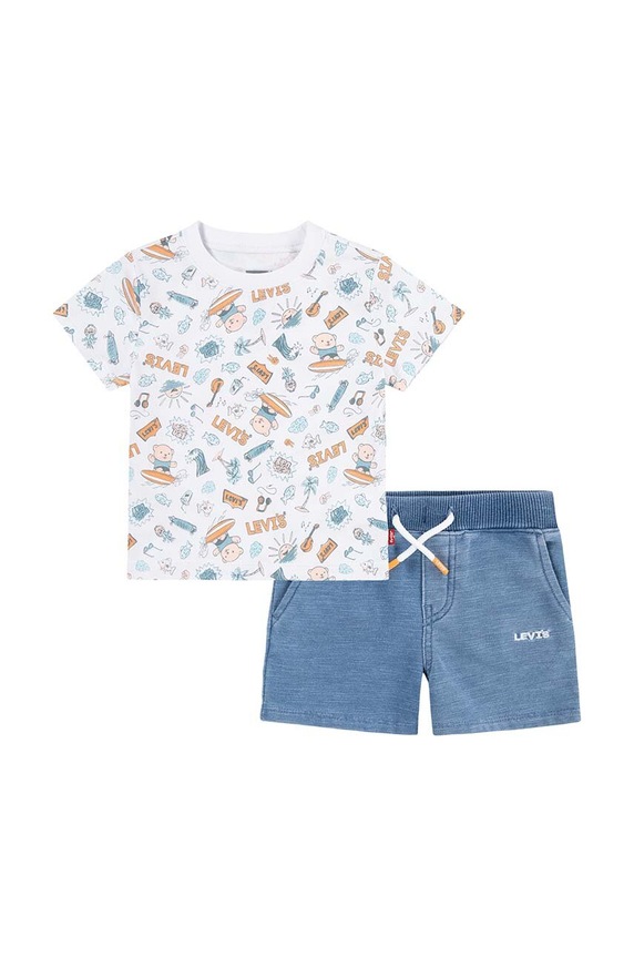 Levi's set de bumbac pentru bebelusi bumbac albastru 6EK237