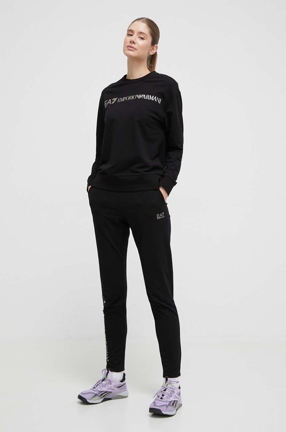 Trenirka EA7 Emporio Armani Z elastanom črna 8NTV54.TJTXZ