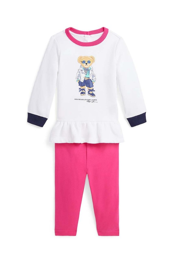 Polo Ralph Lauren komplet niemowlęcy dzianina różowy 310926452001