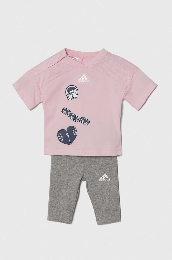 Σετ μωρού adidas με ελαστάν ροζ IS3764