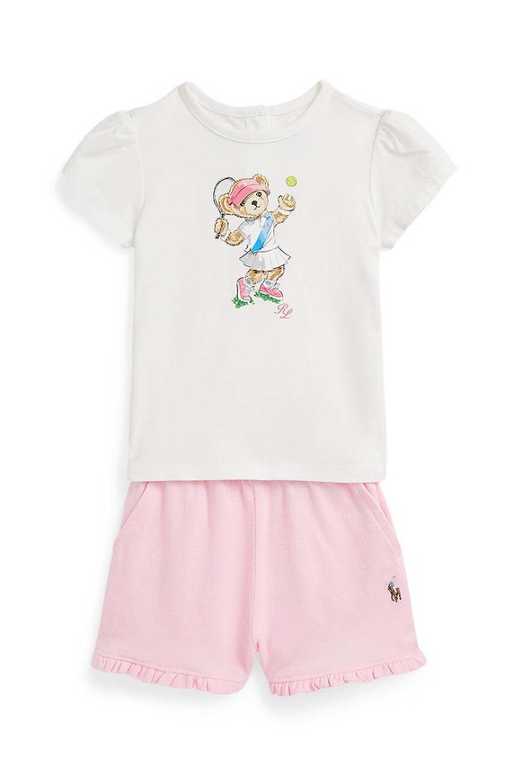 Detská bavlnená súprava Polo Ralph Lauren bavlna biela 310944005001