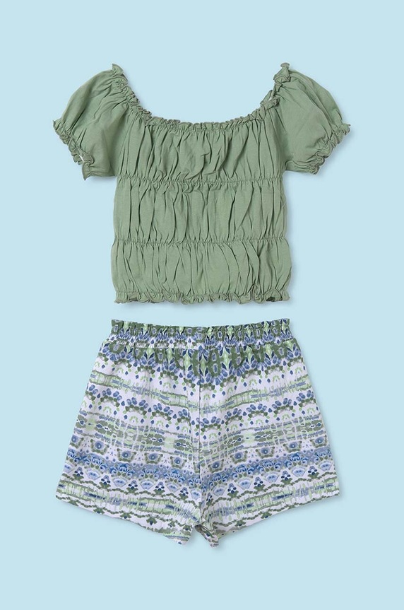 Κοριτσίστικα Παιδικό βαμβακερό σετ Mayoral 6292.8D.Junior.PPYH πράσινο