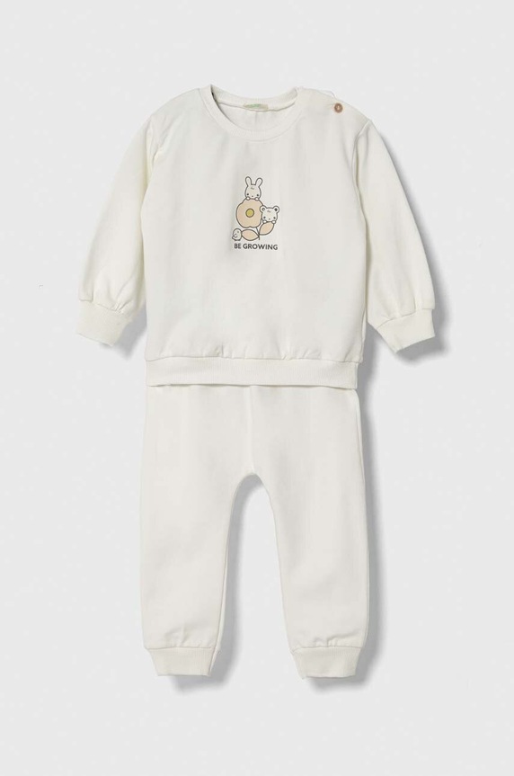 United Colors of Benetton komplet niemowlęcy dzianina biały 3MDUAK00F.W.Seasonal