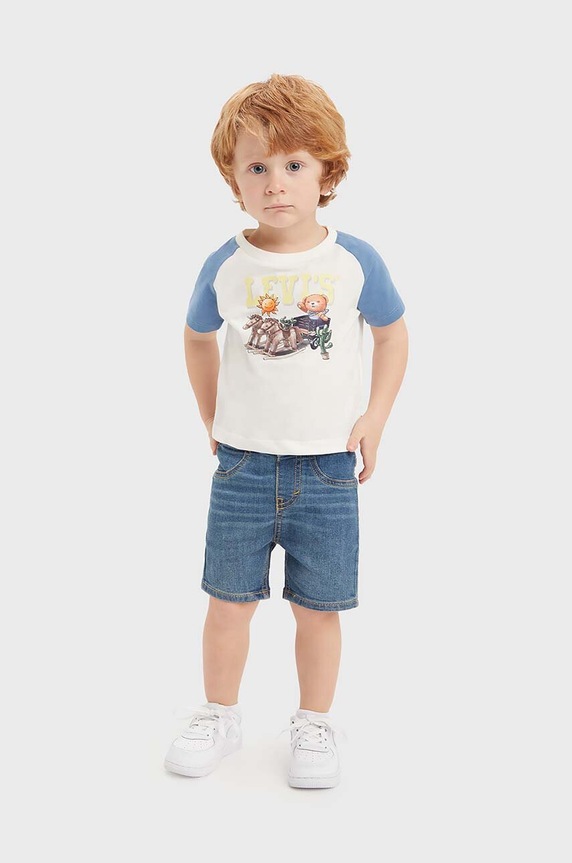 Levi's baba szett LVB LEVI BEAR RAGLAN & SHORT S elasztánnal kék 6EK234