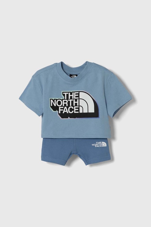 The North Face compleu copii SUMMER SET bumbac albastru NF0A877N