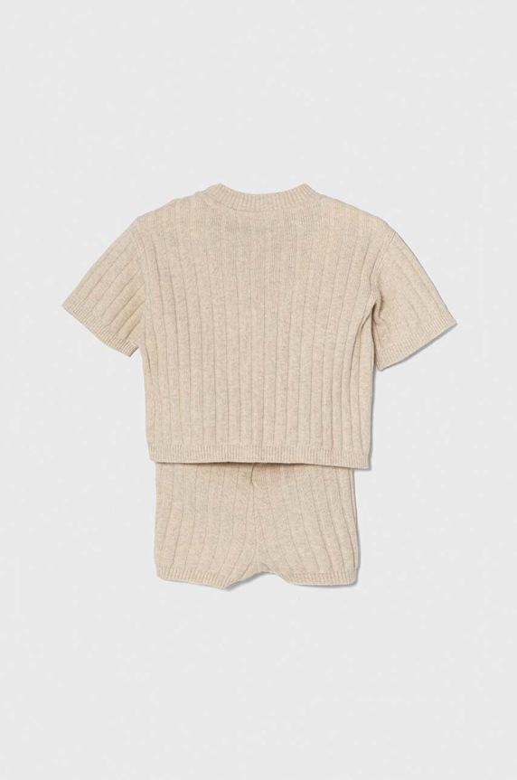 Dětská souprava se směsí lnu Calvin Klein Jeans IN0IN00185.PPYH béžová SS24