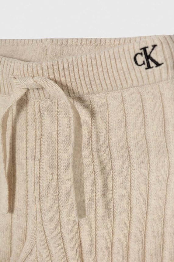 Dětská souprava se směsí lnu Calvin Klein Jeans béžová IN0IN00185.PPYH