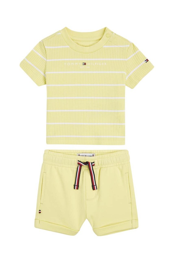 Tommy Hilfiger komplet niemowlęcy wzorzyste żółty KN0KN01813.PPYH