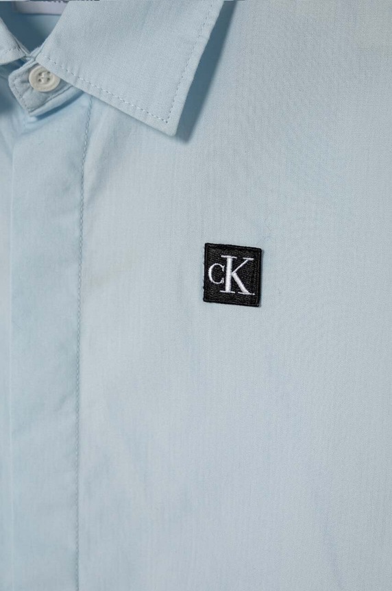Αγορίστικα Παιδικό βαμβακερό πουκάμισο Calvin Klein Jeans IB0IB01962.128.176.PPYH μπλε