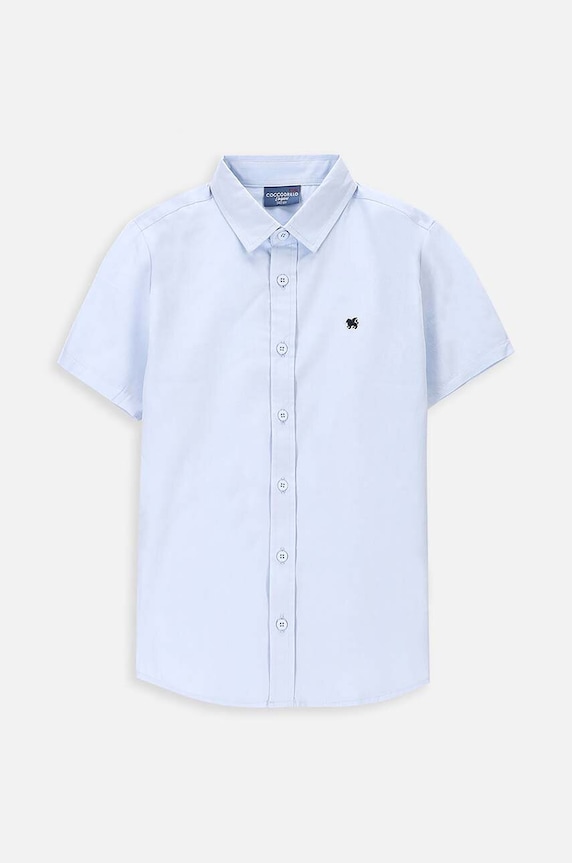 Coccodrillo koszula bawełniana dziecięca WC4136202EJB niebieski SS24
