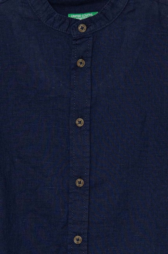 Αγορίστικα Παιδικό λινό πουκάμισο United Colors of Benetton 5OK4GQ01L.P.Seasonal σκούρο μπλε
