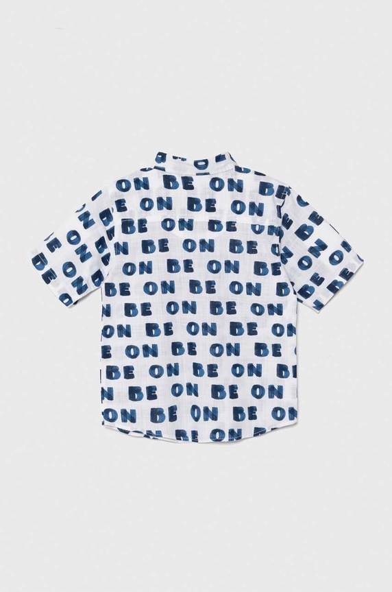 Момче Детска памучна риза United Colors of Benetton 5OUGGQ01Y.P.Seasonal бял