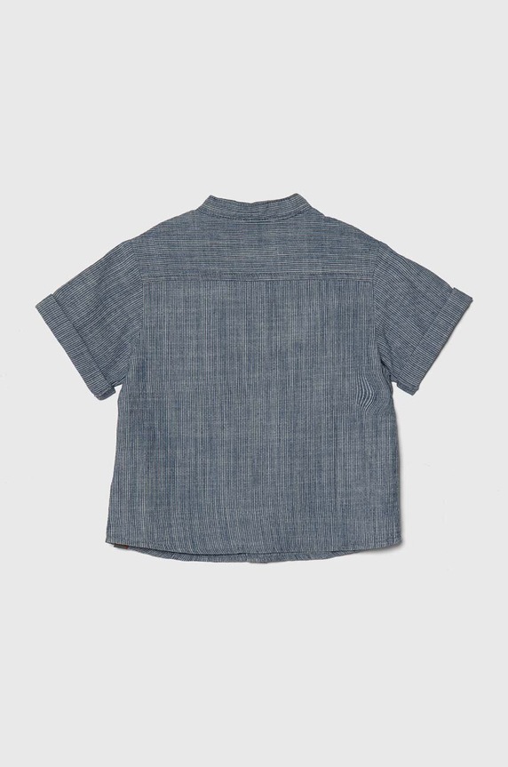 Παιδικό βαμβακερό πουκάμισο United Colors of Benetton 53HUGQ01Z.P.Seasonal μπλε SS24